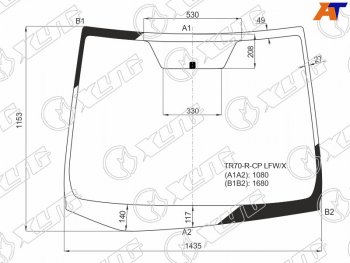 11 299 р. Стекло лобовое Toyota Noah 14-22  Voxy 14-22  Esquire 14-21 XYG TR70-R-CP LFW/X  с доставкой в г. Воронеж. Увеличить фотографию 1