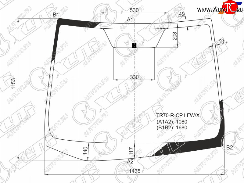 11 299 р. Стекло лобовое Toyota Noah 14-22  Voxy 14-22  Esquire 14-21 XYG TR70-R-CP LFW/X  с доставкой в г. Воронеж