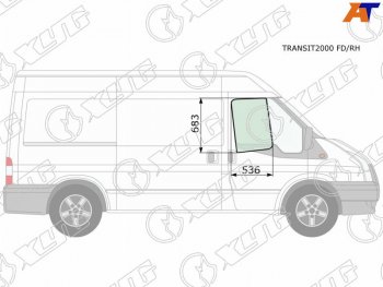 3 079 р. Стекло боковое опускное (Спереди Справа Цвет зеленый) Ford Transit 00-14                           XYG TRANSIT2000 FD/RH  с доставкой в г. Воронеж. Увеличить фотографию 1