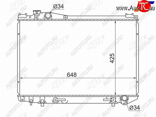 6 749 р. Радиатор SAT Toyota Crown S150 седан дорестайлинг (1995-1997)  с доставкой в г. Воронеж
