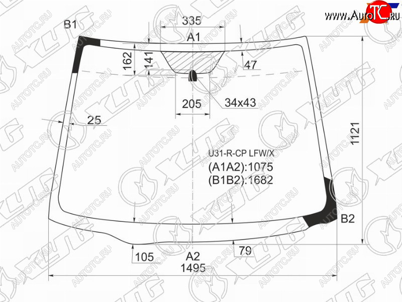 10 999 р. Стекло лобовое NISSAN PRESAGE 03-10                                                                  XYG U31-R-CP LFW/X  с доставкой в г. Воронеж