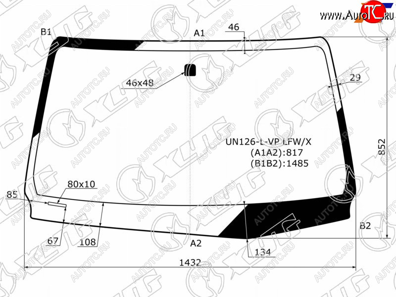 4 999 р. Стекло лобовое Toyota Hilux Pick Up 15-  Fortuner 15- XYG UN126-L-VP LFW/X  с доставкой в г. Воронеж