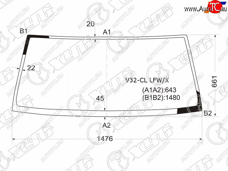 5 299 р. Стекло лобовое Mitsubishi Pajero 91-00 XYG V32-CL LFW/X  с доставкой в г. Воронеж