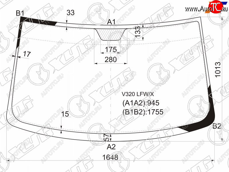 6 499 р. Стекло лобовое Mercedes-Benz Vito 96-03 XYG V320 LFW/X  с доставкой в г. Воронеж