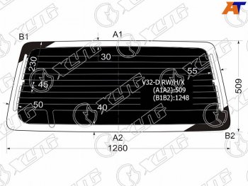 7 199 р. Стекло заднее затемненное с обогревом MITSUBISHI PAJEROMONTERO 35D 91-99                           XYG V32-D RW/H/X  с доставкой в г. Воронеж. Увеличить фотографию 1