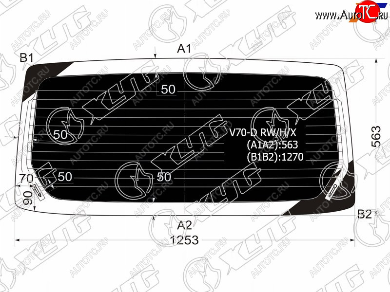 7 699 р. Стекло заднее (Затемненное Обогрев) Mitsubishi Pajero 99-06 XYG V70-D RW/H/X  с доставкой в г. Воронеж