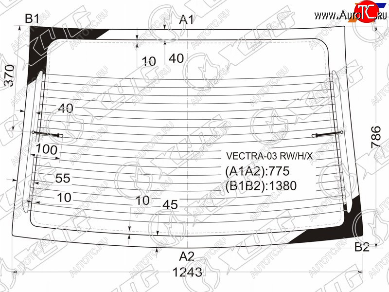 7 999 р. Стекло заднее (Цвет зеленый Обогрев) Opel Vectra 02-08 XYG VECTRA-03 RW/H/X  с доставкой в г. Воронеж