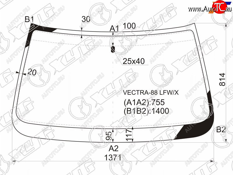 5 599 р. Стекло лобовое Opel Vectra 88-95 XYG VECTRA-88 LFW/X  с доставкой в г. Воронеж