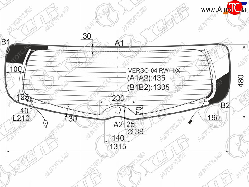 9 549 р. Стекло заднее (Цвет зеленый Обогрев Молдинг) Toyota Corolla Verso 04-09 XYG VERSO-04 RW/H/X  с доставкой в г. Воронеж