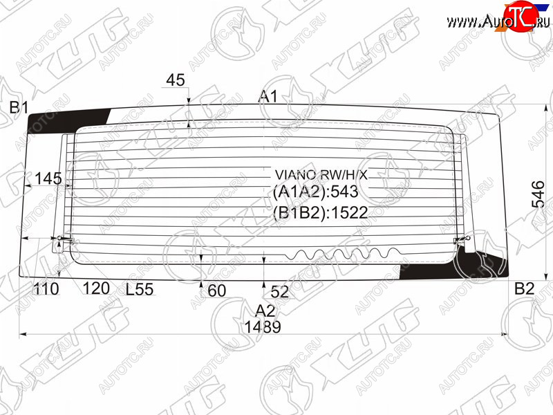 8 199 р. Стекло заднее (Цвет зеленый Обогрев) Mercedes-Benz Viano 03-10  Vito 03-10 XYG VIANO RW/H/X  с доставкой в г. Воронеж