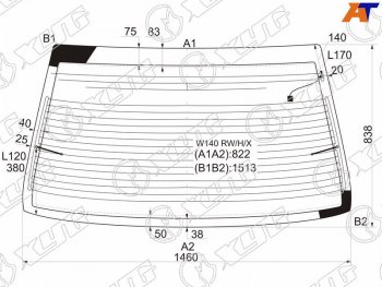 9 749 р. Стекло заднее (Цвет зеленый Обогрев Антенна) Mercedes-Benz S-Class 91-99 XYG W140 RW/H/X  с доставкой в г. Воронеж. Увеличить фотографию 1
