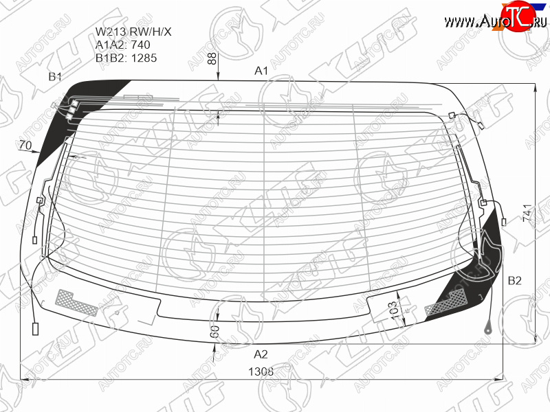 16 349 р. Стекло заднее (Цвет зеленый Обогрев Антенна) Mercedes-Benz E-Class 16-23 XYG W213 RW/H/X  с доставкой в г. Воронеж