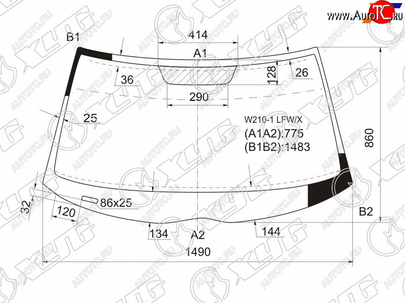 5 249 р. Стекло лобовое Mercedes-Benz E-Class 95-03 XYG W210-1 LFW/X  с доставкой в г. Воронеж