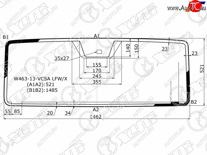 8 649 р. Стекло лобовое (Антенна Датчик дождя) Mercedes-Benz G-Class 12-18 XYG W463-13-VCSA LFW/X  с доставкой в г. Воронеж