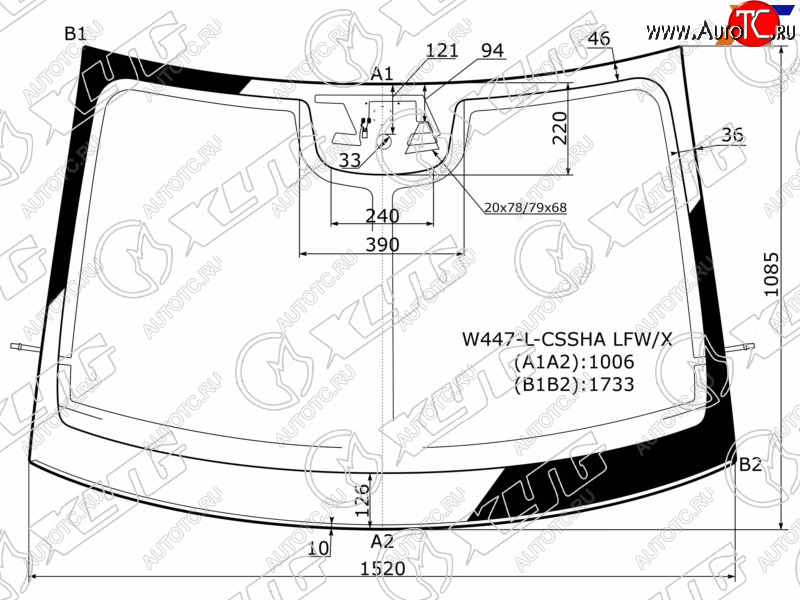 17 749 р. Стекло лобовое (Антенна Камера Датчик дождя Молдинг) XYG Mercedes-Benz Vito W447 дорестайлинг (2015-2020)  с доставкой в г. Воронеж