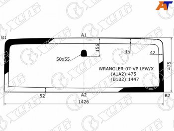 3 399 р. Стекло лобовое Jeep Wrangler 06-18 XYG WRANGLER-07-VP LFW/X  с доставкой в г. Воронеж. Увеличить фотографию 1