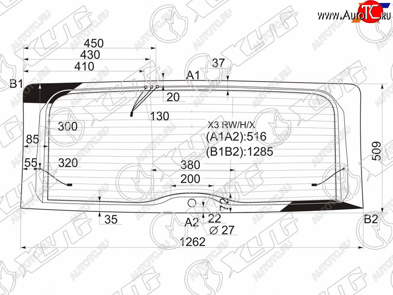 9 749 р. Стекло заднее (Цвет зеленый Обогрев Антенна) BMW X3 03-10 XYG X3 RW/H/X  с доставкой в г. Воронеж