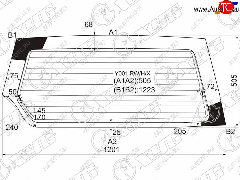 5 999 р. Стекло заднее (Цвет зеленый Обогрев) Suzuki Escudo 88-97  Chevrolet Tracker 88-97  Mazda Proceed XYG Y001 RW/H/X  с доставкой в г. Воронеж