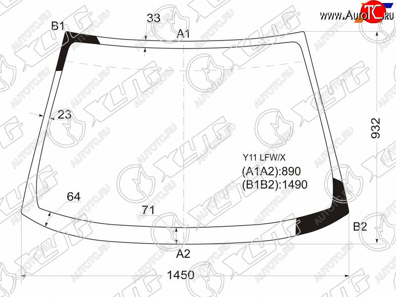 6 349 р. Стекло лобовое Nissan AD 99-08  Wingroad 99-05  Mazda Familia 98-08 XYG Y11 LFW/X  с доставкой в г. Воронеж