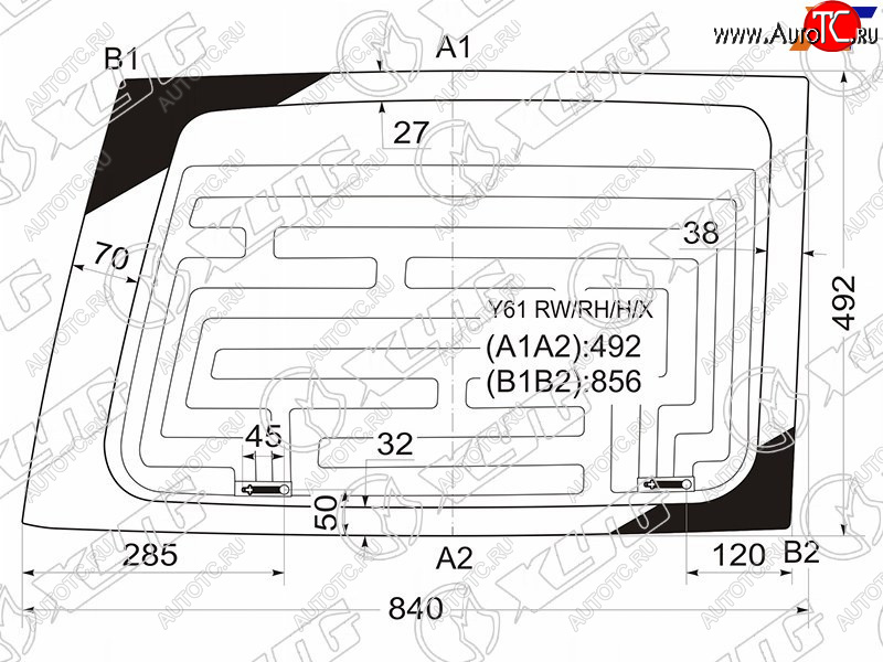 5 599 р. Стекло заднее (Цвет зеленый Обогрев справа. распашная дверь) Nissan Patrol 97-10  Safari 97-07 XYG Y61 RW/RH/H/X  с доставкой в г. Воронеж