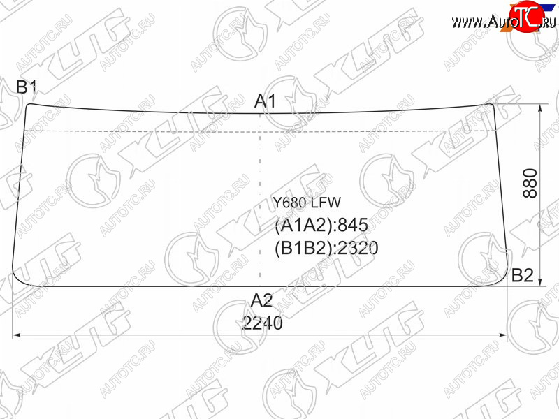 13 199 р. Стекло лобовое Hino Dolphin Profia 92-00  Kia Granto 00- XYG Y680 LFW  с доставкой в г. Воронеж