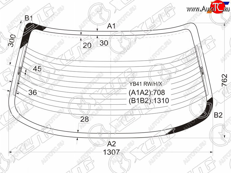 8 749 р. Стекло заднее с обогревом MITSUBISHI GALANT 4D SED 92-96                                             XYG YB41 RW/H/X  с доставкой в г. Воронеж