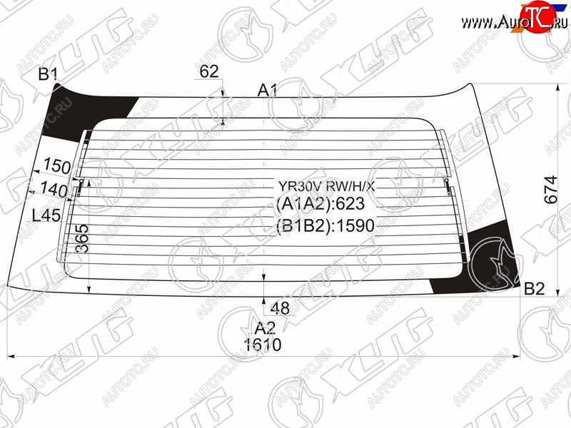 10 399 р. Стекло заднее (Цвет зеленый Обогрев) Toyota Lite Ace 92-96  Town Ace 92-96 XYG YR30V RW/H/X  с доставкой в г. Воронеж