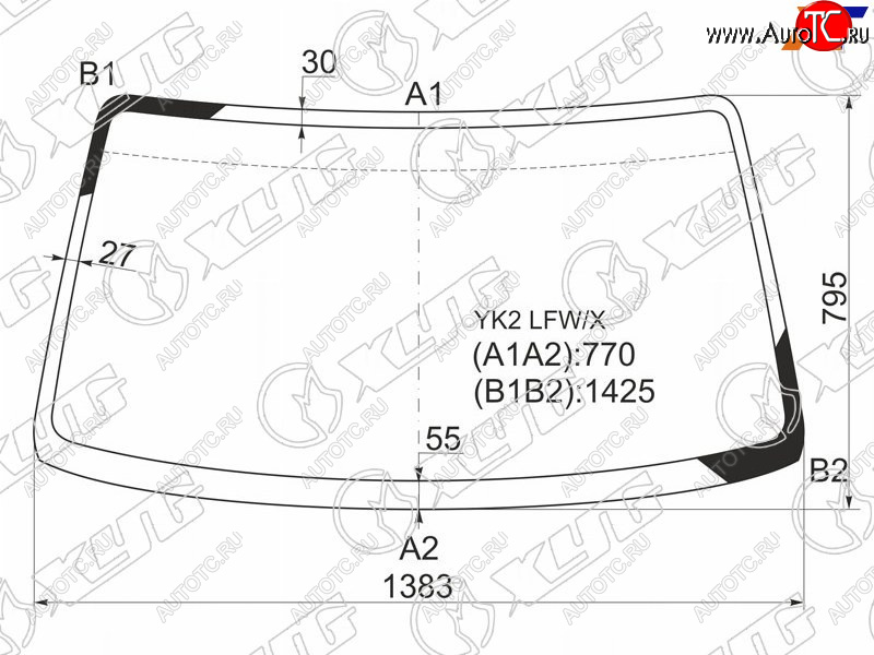 4 999 р. Стекло лобовое Chevrolet MW 03-10  Suzuki Wagon R 98-03  Wagon R Solio 00-05  Wagon R Wide 97-98 XYG YK2 LFW/X  с доставкой в г. Воронеж