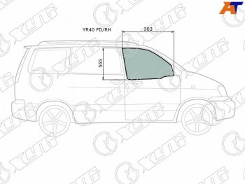 2 899 р. Стекло боковое опускное (Спереди Справа Цвет зеленый) Toyota Lite Ace 96-07  Lite Ace Noah 96-01 XYG YR40 FD/RH  с доставкой в г. Воронеж. Увеличить фотографию 1