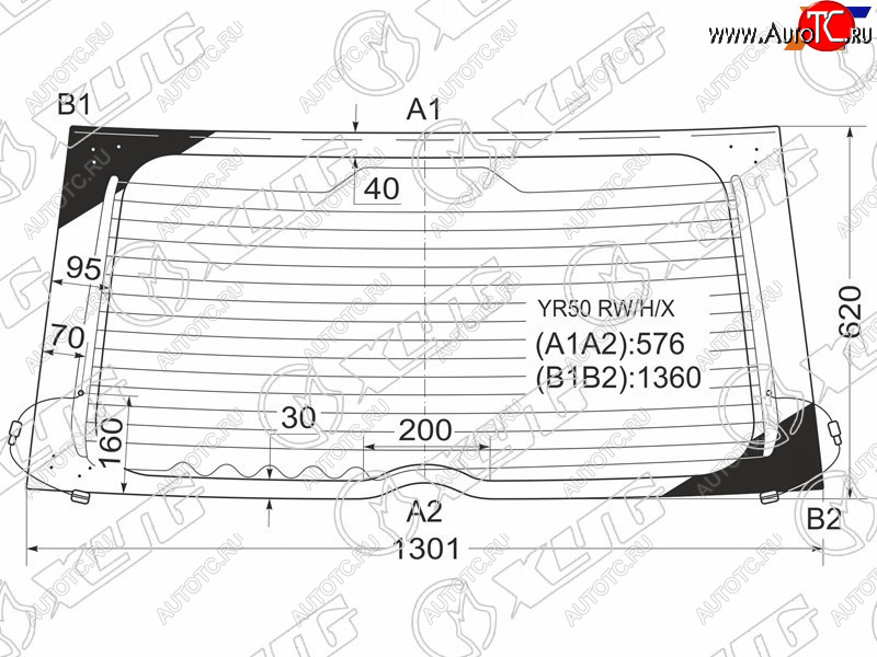 10 399 р. Стекло заднее (Цвет зеленый Обогрев) Toyota Noah 01-07  Voxy 01-07 XYG YR50 RW/H/X  с доставкой в г. Воронеж