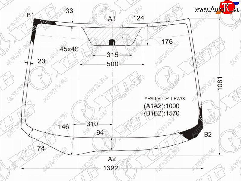 6 349 р. Стекло лобовое Toyota Noah 07-13  Voxy 07-13 XYG YR90-R-CP LFW/X  с доставкой в г. Воронеж