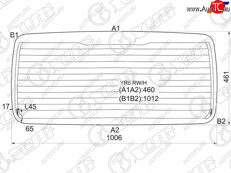 7 599 р. Стекло заднее (Цвет зеленый Обогрев) Suzuki Jimny 98-19  Jimny Sierra 02-18  Jimny Wide 98-02 XYG YR6 RW/H  с доставкой в г. Воронеж