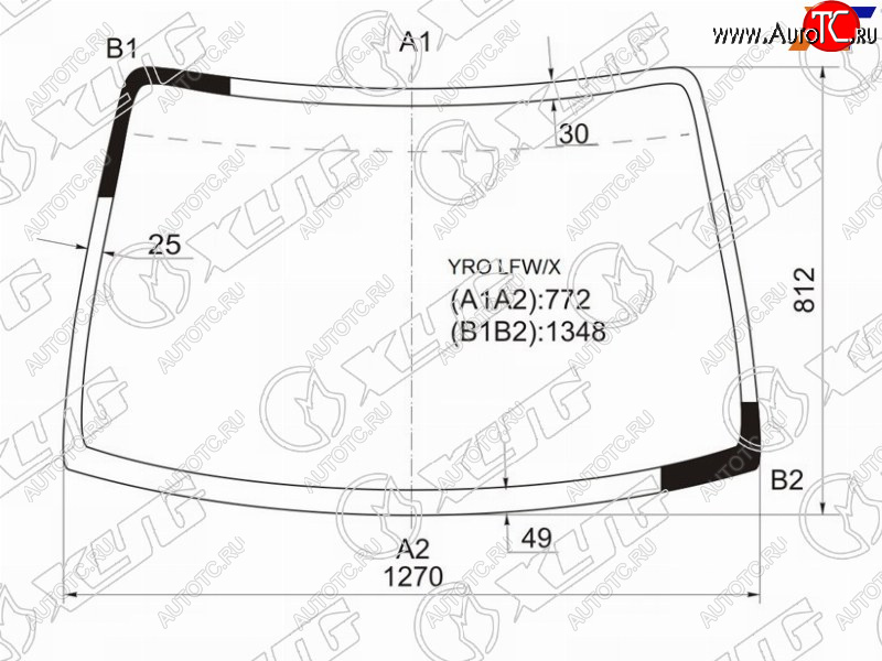 10 899 р. Стекло лобовое MAZDA LAPUTA 99-06 XYG YRO LFW/X, yrolfwx XYG YRO LFW/X  с доставкой в г. Воронеж