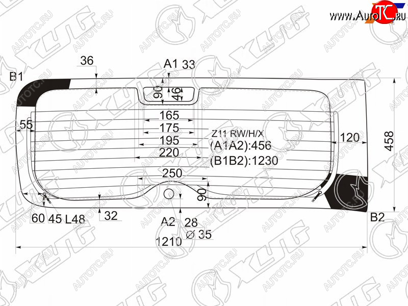 9 599 р. Стекло заднее с обогревом NISSAN CUBE 02-08                                                          XYG Z11 RW/H/X  с доставкой в г. Воронеж