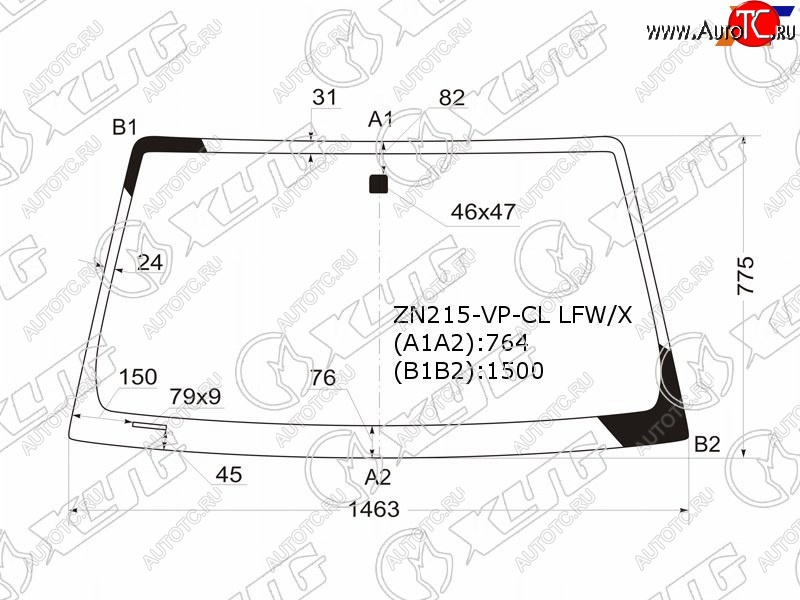 4 999 р. Стекло лобовое Toyota Hilux Pick Up 04-15  4Runner 02-09  Fortuner 04-15  Hilux Surf 02-09 XYG ZN215-VP-CL LFW/X  с доставкой в г. Воронеж