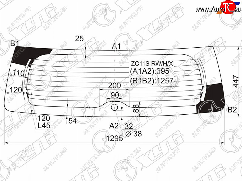 7 199 р. Стекло заднее (Цвет зеленый Обогрев 5D HBK) Suzuki Swift 03-10 XYG ZC11S RW/H/X  с доставкой в г. Воронеж