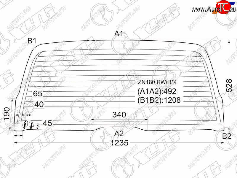 7 199 р. Стекло заднее (Цвет зеленый Обогрев) Toyota 4Runner 95-02  Hilux Surf 95-02 XYG ZN180 RW/H/X  с доставкой в г. Воронеж