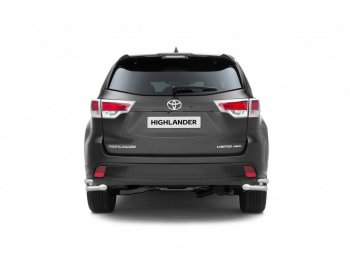 25 269 р. Защита заднего бампера (двойная, уголки d63/51 мм)  Toyota Highlander  XU50 (2013-2020) дорестайлинг, рестайлинг  с доставкой в г. Воронеж. Увеличить фотографию 2