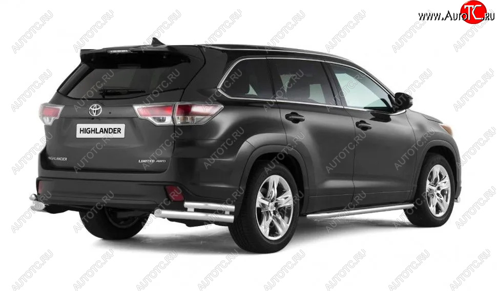 25 269 р. Защита заднего бампера (двойная, уголки d63/51 мм)  Toyota Highlander  XU50 (2013-2020) дорестайлинг, рестайлинг  с доставкой в г. Воронеж