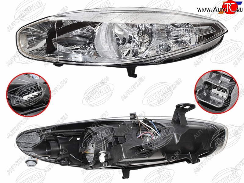 10 799 р. Фара левая (галоген, с электрокорректором) AYFAR Renault Fluence дорестайлинг (2010-2012)  с доставкой в г. Воронеж