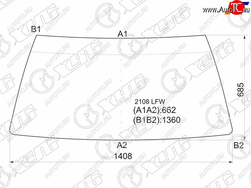 3 799 р. Стекло лобовое LADA 2108 84-04  2109 87-06  21099 90-04  2113 Samara 04-13 XYG 2108 LFW  с доставкой в г. Воронеж