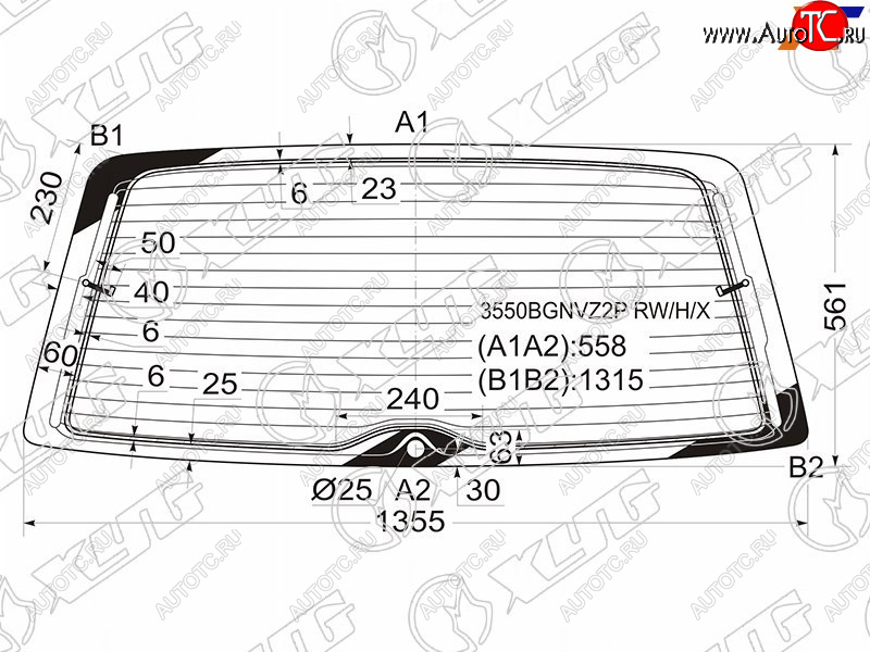 9 549 р. Стекло заднее (Цвет зеленый Обогрев) Ford Galaxy 95-06  SEAT Alhambra 96-10  Volkswagen Sharan 95 XYG 3550BGNVZ2P RW/H/X  с доставкой в г. Воронеж