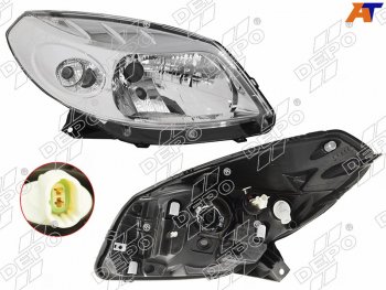 11 399 р. Фара RENAULT SANDERO 10-14 RH DEPO 551-1170R-LDEM1  с доставкой в г. Воронеж. Увеличить фотографию 1