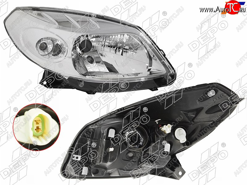 11 399 р. Фара RENAULT SANDERO 10-14 RH DEPO 551-1170R-LDEM1  с доставкой в г. Воронеж