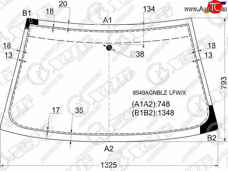 5 299 р. Стекло лобовое Volkswagen Polo 94-01  SEAT Cordoba 93-99  Ibiza 93-02  Inca 95-03  Volkswagen Ca XYG 8549AGNBLZ LFW/X  с доставкой в г. Воронеж