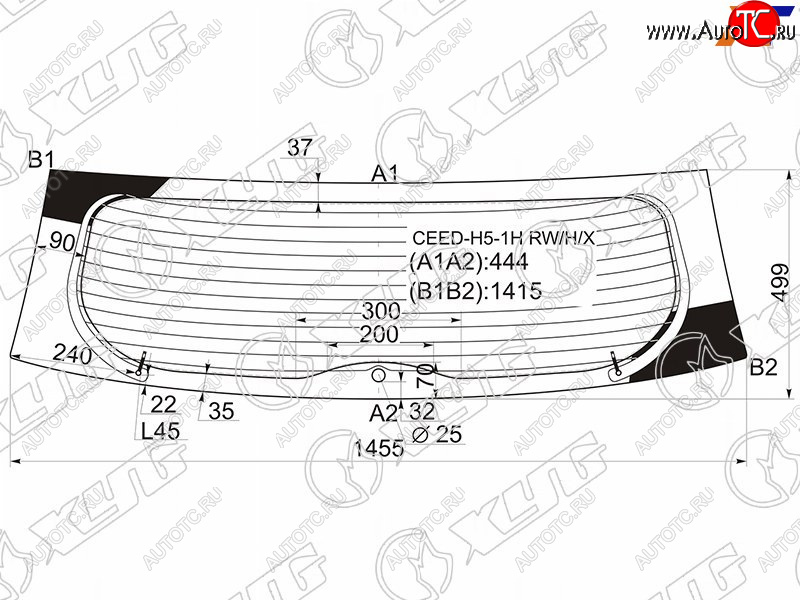 8 499 р. Стекло заднее (Цвет зеленый Обогрев 5D HBK) Kia Ceed 06-12 XYG CEED-H5-1H RW/H/X  с доставкой в г. Воронеж