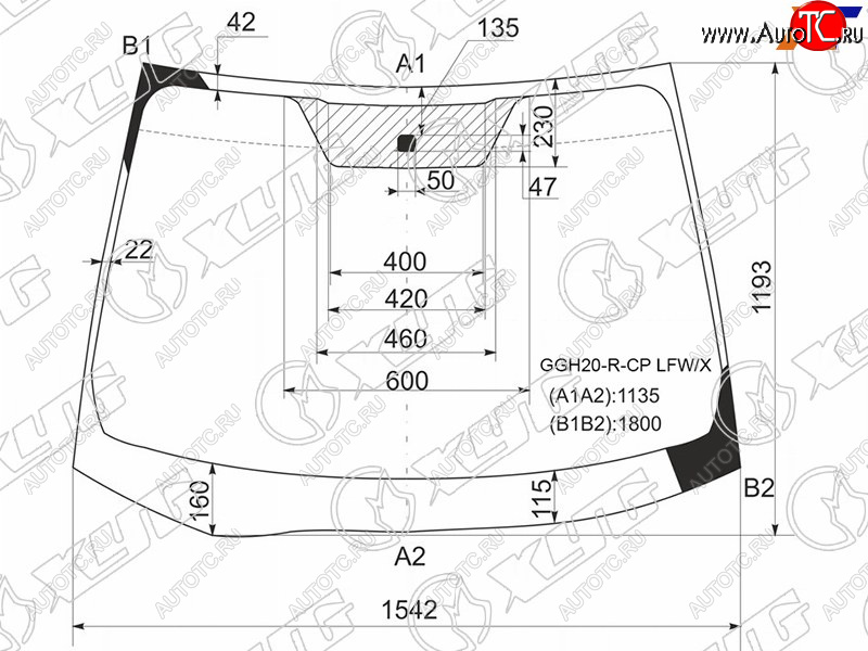 11 849 р. Стекло лобовое Toyota Alphard (H20) 08-15 XYG GGH20-R-CP LFW/X  с доставкой в г. Воронеж