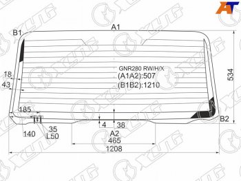 8 449 р. Стекло заднее (Цвет зеленый Обогрев) Toyota 4Runner 09-24 XYG GNR280 RW/H/X  с доставкой в г. Воронеж. Увеличить фотографию 1