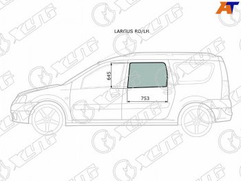 2 349 р. Стекло боковое опускное (Сзади Слева Цвет зеленый) Dacia Logan 04-08  Logan Mcv 08-12  LADA Larg XYG LARGUS RD/LH  с доставкой в г. Воронеж. Увеличить фотографию 1