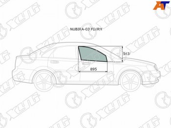 2 399 р. Стекло боковое опускное (Спереди Справа Цвет зеленый) Chevrolet Lacetti 04-13  Daewoo Lacetti 04- XYG NUBIRA-03 FD/RH  с доставкой в г. Воронеж. Увеличить фотографию 1